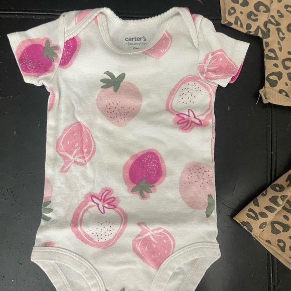 Carter's Tan Leopard and Pink Fruit Kids Matching Set - Picture 2 of 5